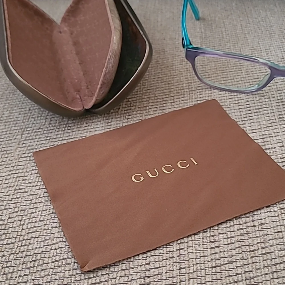 GUCCI TRANSLUCENT TEAL LAVENDER EYEGLASS FRAME